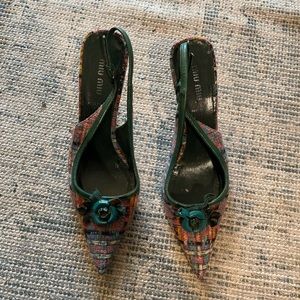 Vintage miu miu tweed pumps 38